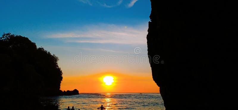 Sunset in Padang-Padang beach Bali