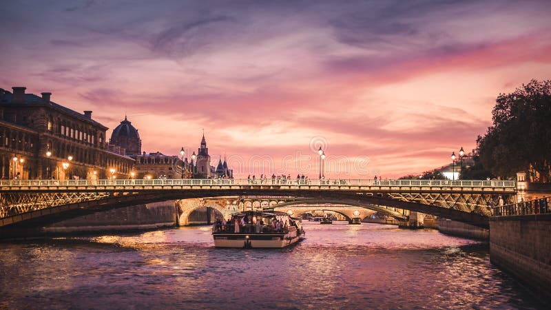 Sunset in Paris stock photo. Image of building, paris - 132020620