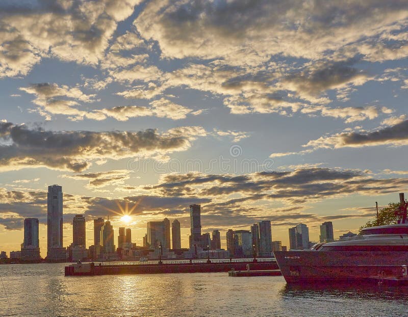 Sunset Photography Of Jersey City Shoreline Office Towers New Jersey