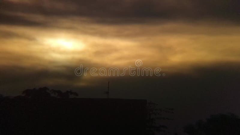 Sunset Reddish sky beautiful scenery dusk mist golden time dramatic sky. stock video