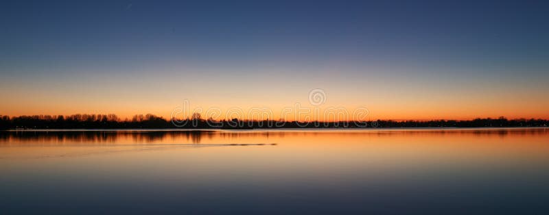 Sunset at Reeuwijk lake district, Holland