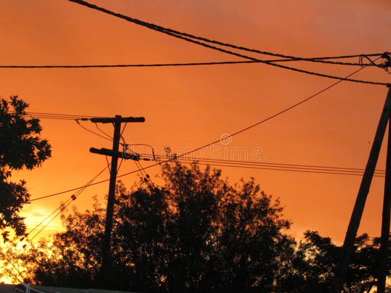 Sunset in the Residential Area. Hillsideview, Bloemfontein Stock Image