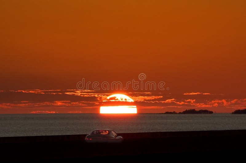 Sunset Road stock image. Image of peaceful, atlantic, fresh - 4076709