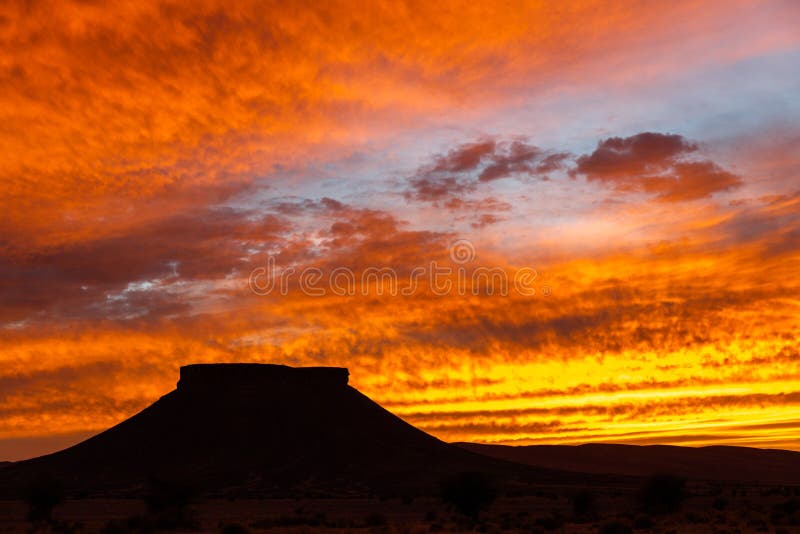Sunset in the Sahara Desert, Table Mountain Stock Image Image of view