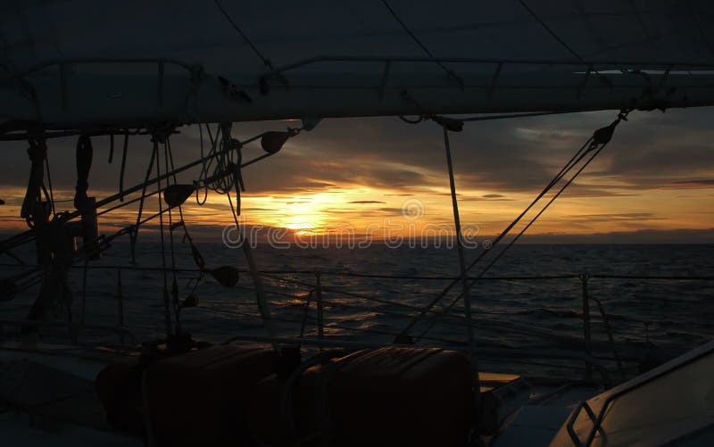 Sunset and sailing