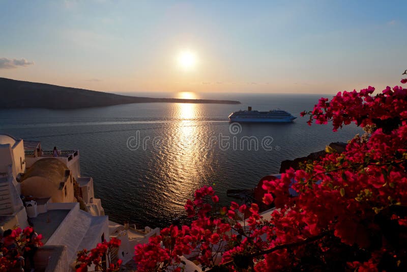 Sunset santorini island