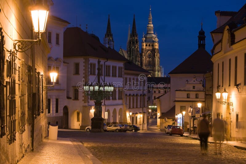 Sunset scenery in Prague