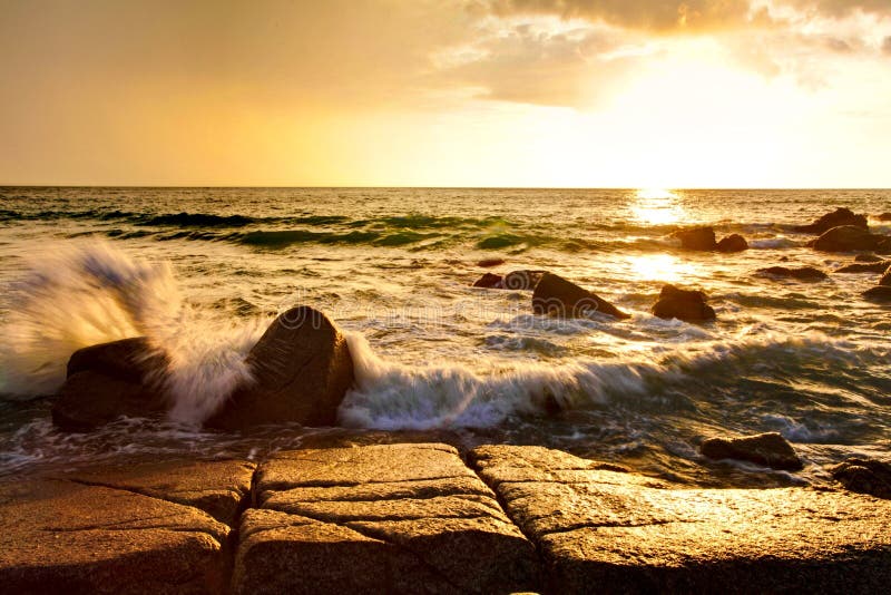 Sunset in the sea royalty free stock photo