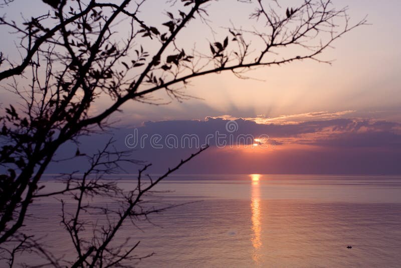 Sunset in the sea stock photo. Image of beauty, horizon - 6568634