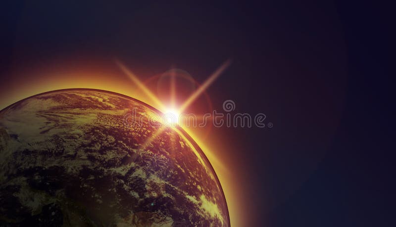 Sunset seen in space royalty free illustration