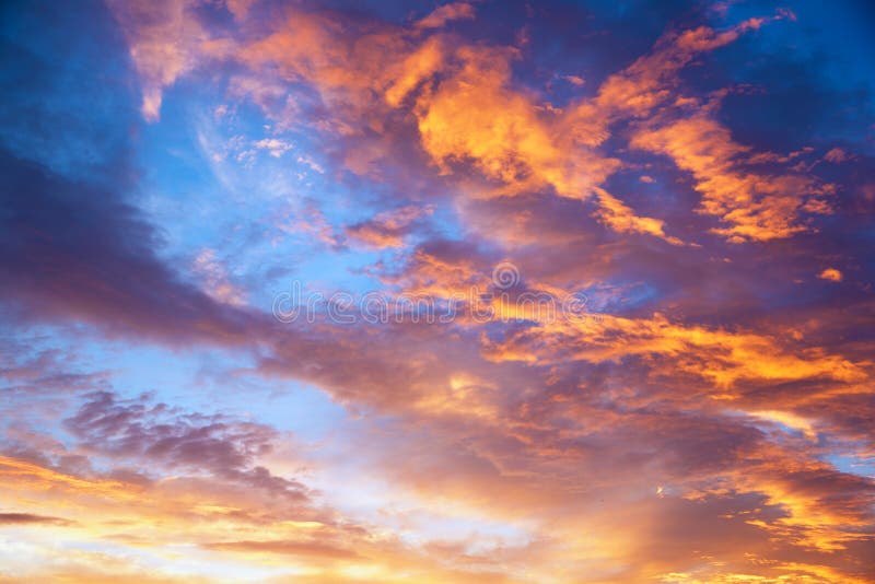 Sunset sky color clouds