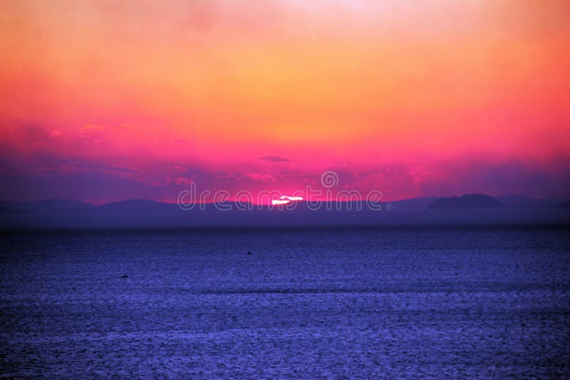 Sunset on the Sorrento Coast Stock Photo Image of nature, flowers