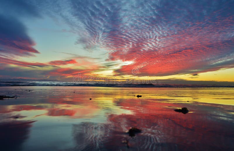 Sunset, Southern California Stock Image - Image of mirrored, southern ...