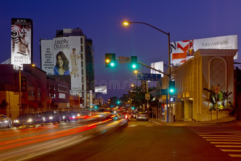 The Sunset Strip In The West Hollywood Area stock images The Sunset Strip In The West Hollywood Area stock images