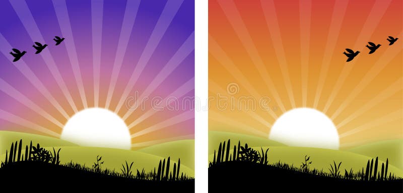 Sunset / Sunrise stock illustration. Illustration of orange - 33120959