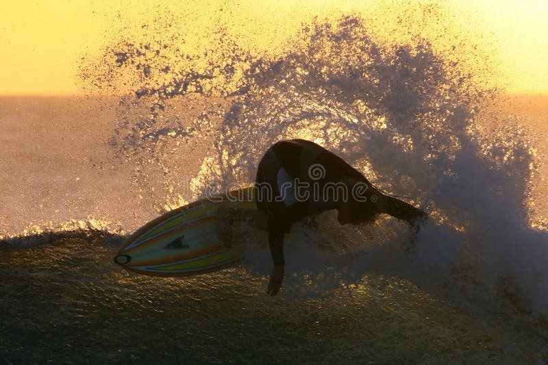 Sunset surfing