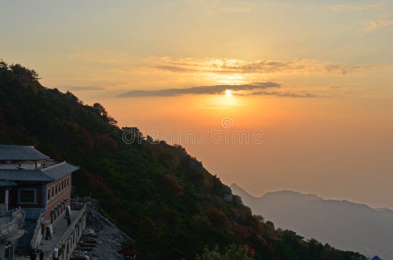 Sunset on Tai Shan Holy Mountain, China