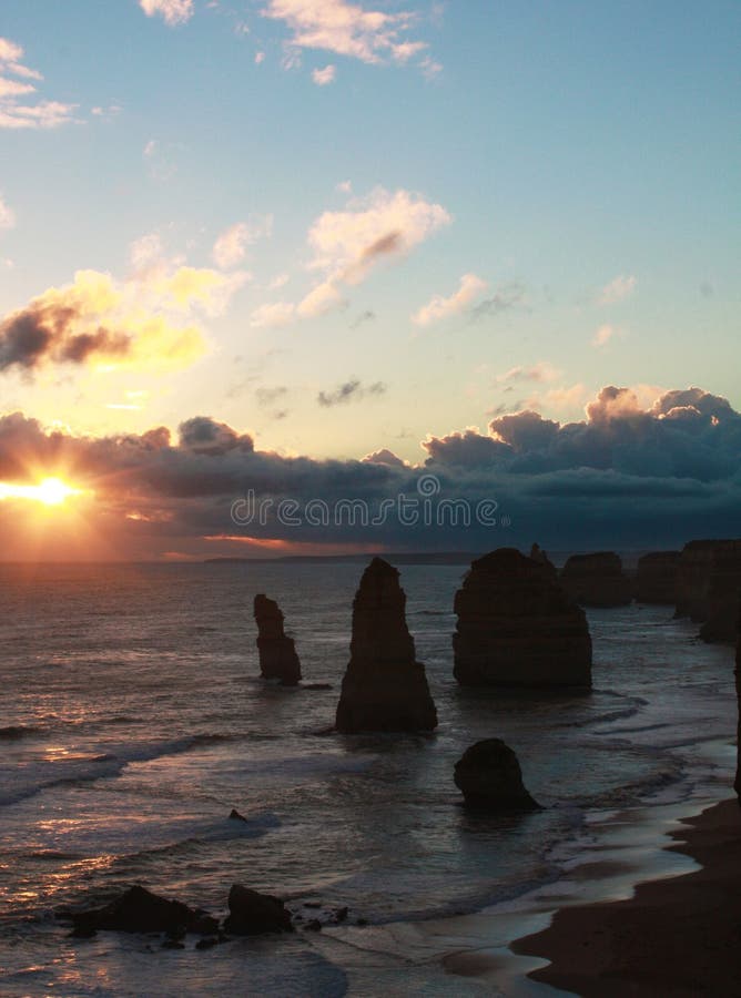 Sunset at the Twelve Apostles Stock Photo Image of dawn, australia
