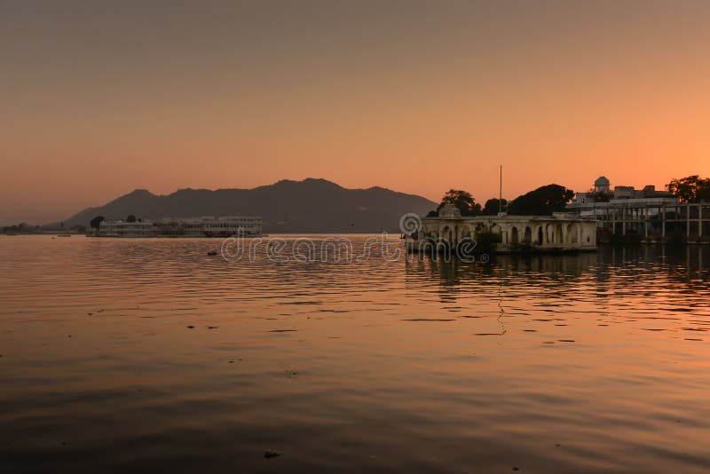 Sunset at Pichola Lake, Udaipur India. Sunset at Pichola Lake, Udaipur India