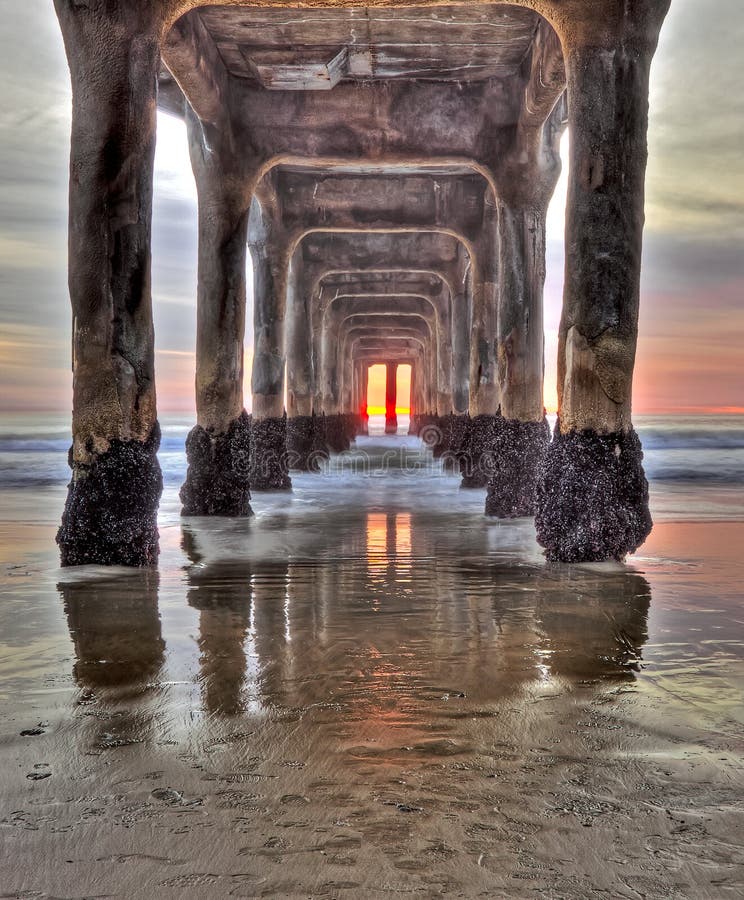 Sunset under the pier