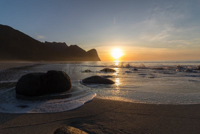 Sunset At Unstad Beach The Surfers Paradise In Lofoten Islands Norway