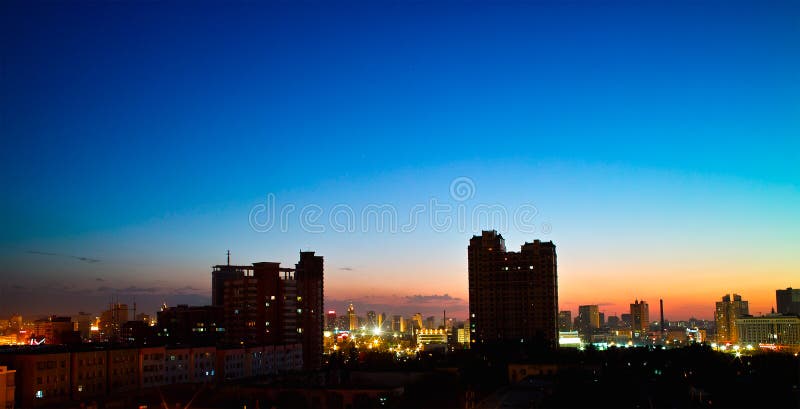 Sunset of Urumqi City