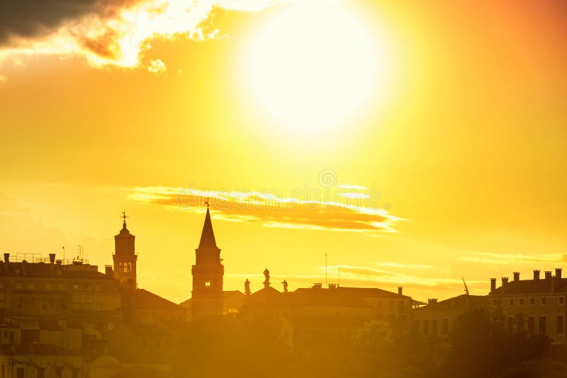 Sunset in Venice stock photo. Image of beautiful, piazza - 48771162