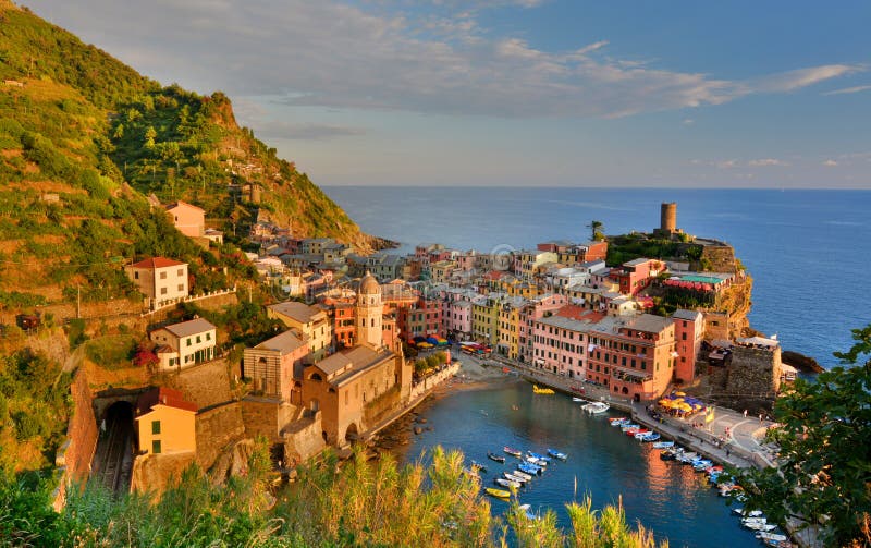 Sunset in Vernazza. Cinque Terre, Liguria, Italy