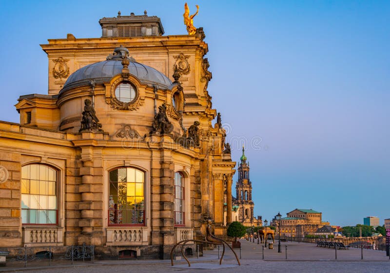 Sunset View of the Academy of Fine Arts at Dresden, Germany Stock Image Image of cityscape