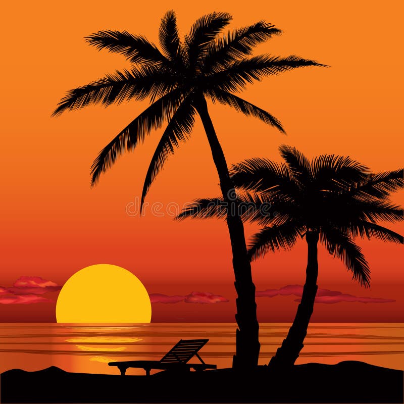 Summer holidays background. Sunset View Poster. Vector beach resort wallpaper. Summer holidays background. Sunset View Poster. Vector beach resort wallpaper.
