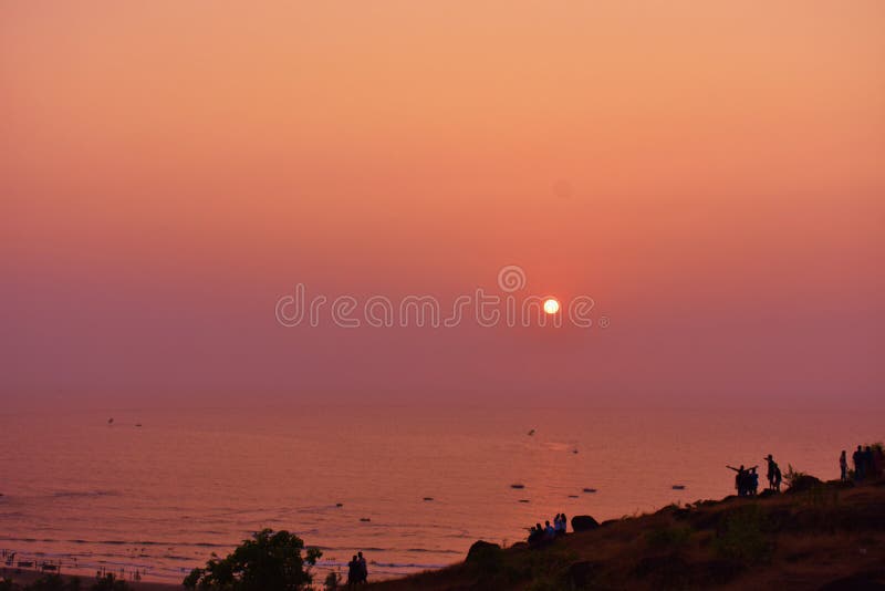 Sunset view from Chapora Fort, Goa royalty free stock images Sunset view from Chapora Fort, Goa royalty free stock images