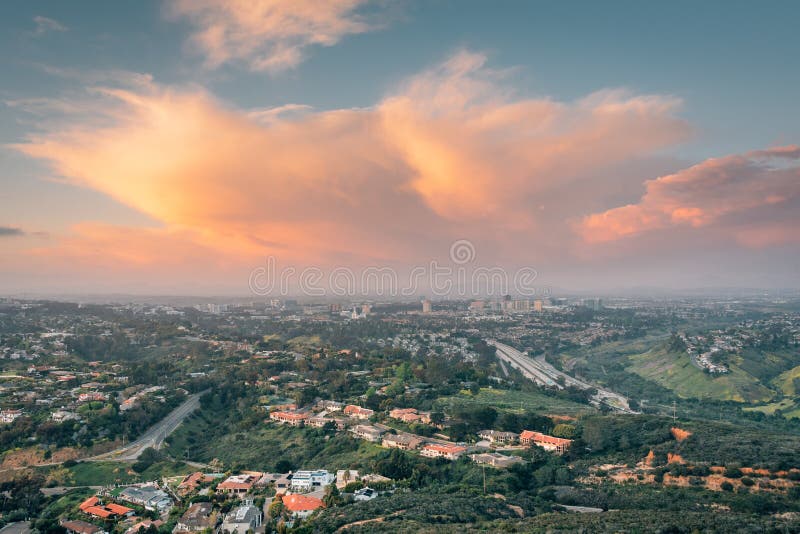 Sunset View from Mount Soledad in La Jolla, San Diego, California Stock