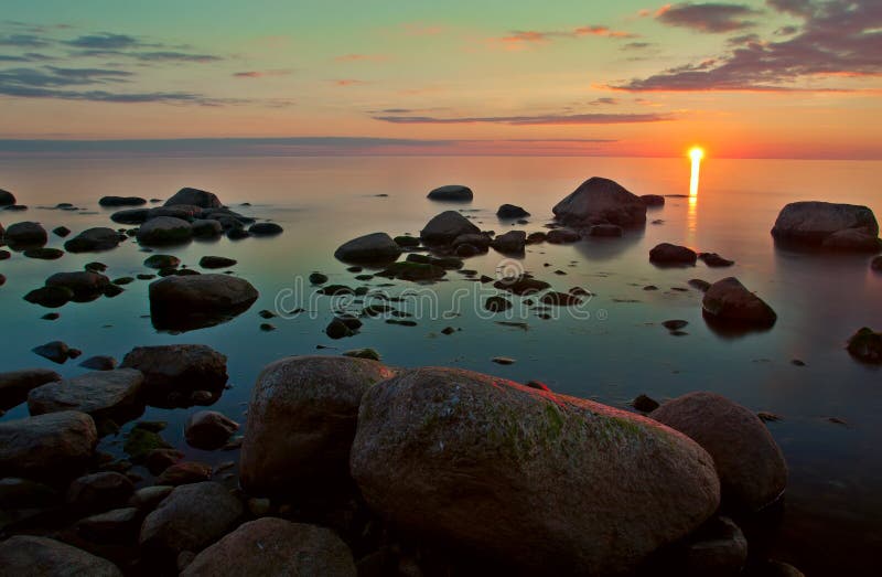 Sunset view over Baltic sea