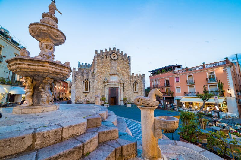 Church of San Nicola located on Piazza del Duomo in old town of Taormina, Sicily, Italy