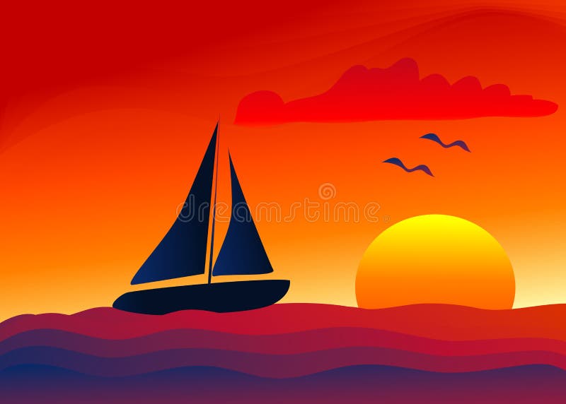 sunset żeglując ilustracji sunset żeglując ilustracji