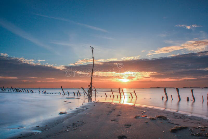 Sunsets at beach morning