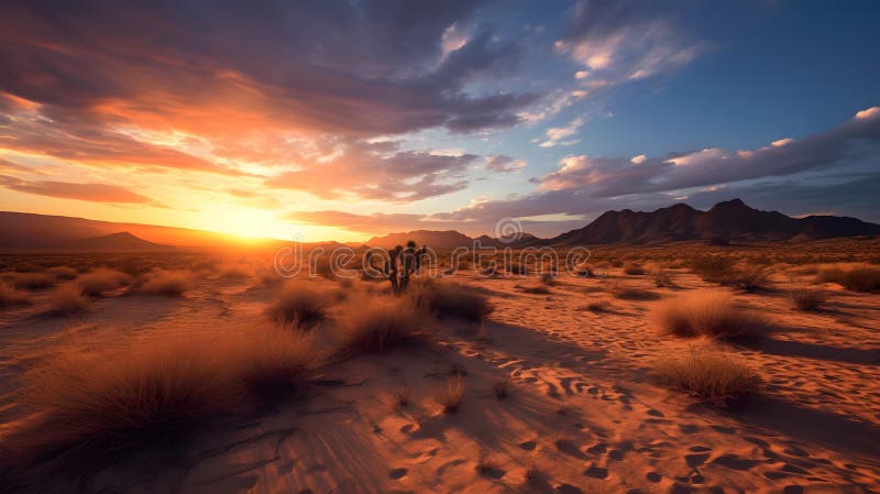 Sunset in the Desert stock illustration. Illustration of gold - 281474429