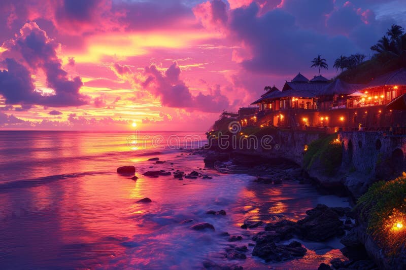 Sunsets and Sunrises All Over the World Stock Illustration ...