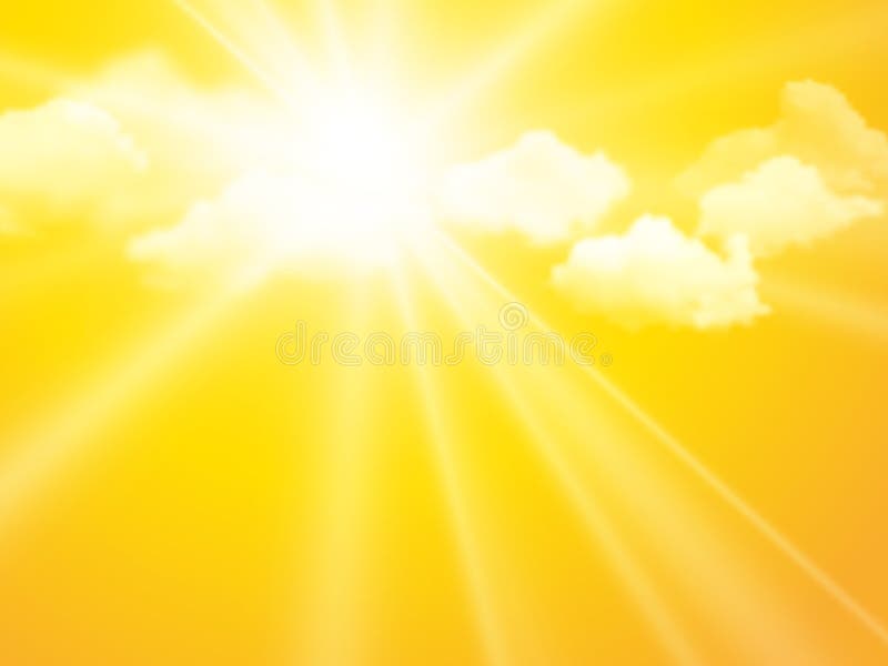 Sunshine sky, abstract yellow clouds background