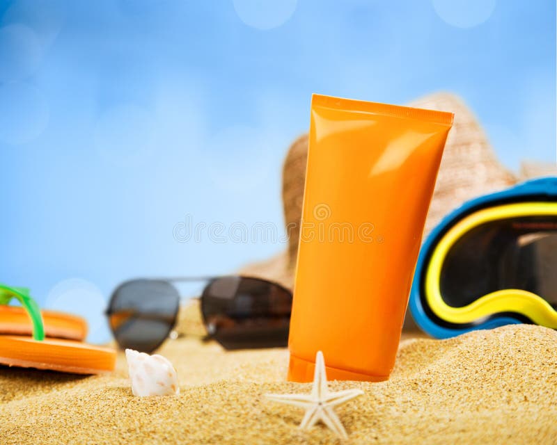 Suntan lotion stock image. Image of shell, protection - 119333887