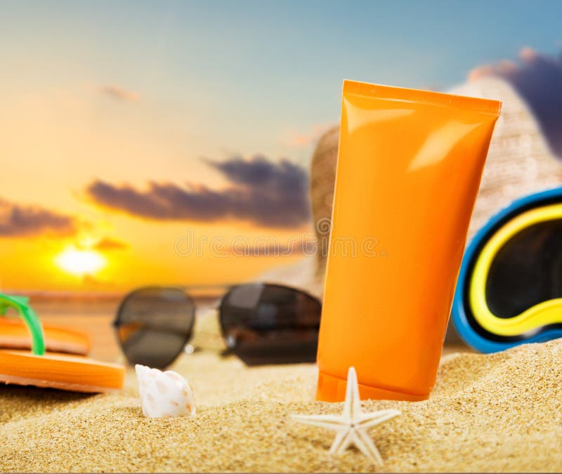 Suntan lotion stock image. Image of sand, lotion, beach - 117957247