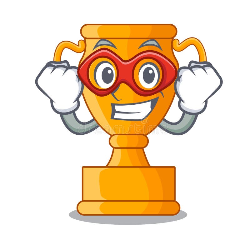 Super bohatera kreskówki trofeum filiżanka z gwiazdą na cyan royalty ilustracja Super bohatera kreskówki trofeum filiżanka z gwiazdą na cyan royalty ilustracja
