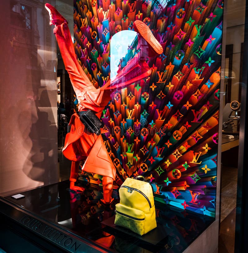2019 Fun and Bold Window Display Rainbow Monogram Wallpaper Background at  the Louis Vuitton Flagship Store Editorial Image - Image of clothing,  arrivals: 164509605
