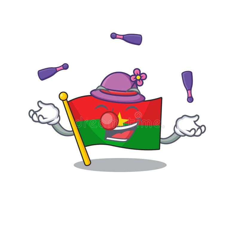 Super cool Juggling Flagge burkina Faso Maskottchen Stil Cartoon vektor abbildung