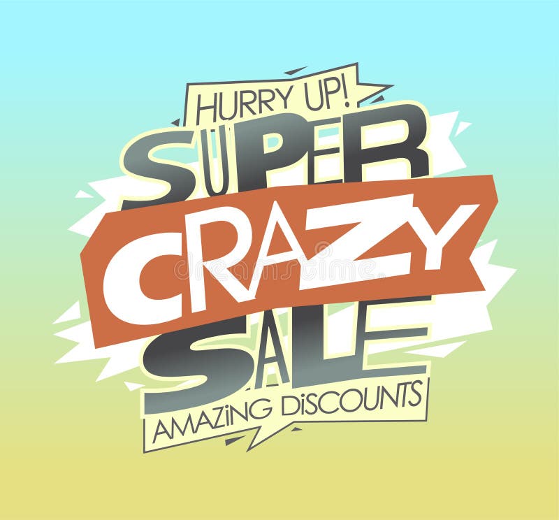 Super Crazy Sale, Amazing Discounts - Vector Web Banner Stock Vector