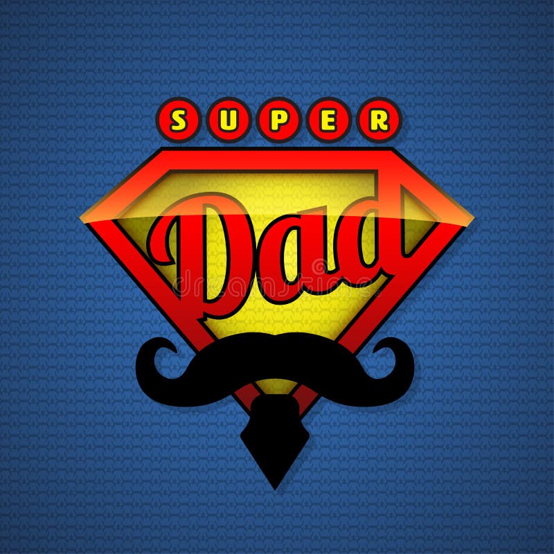 Download Super Dad Shield In Pop Art Style. Stock Vector - Illustration of ornament, icon: 54381234