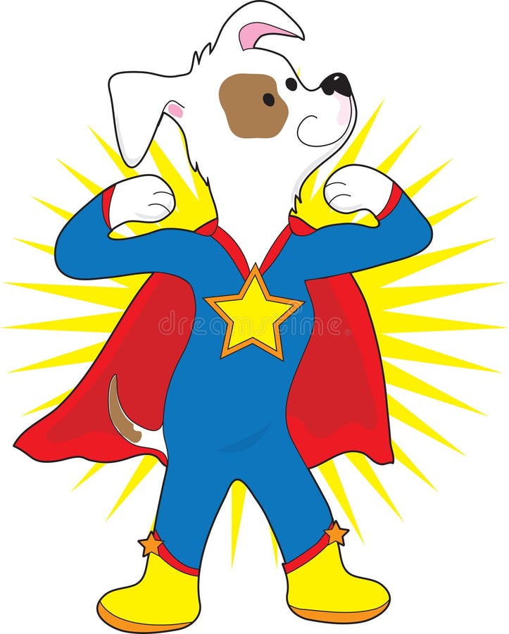 Super Dog! stock vector. Illustration of flying, collar 9738974