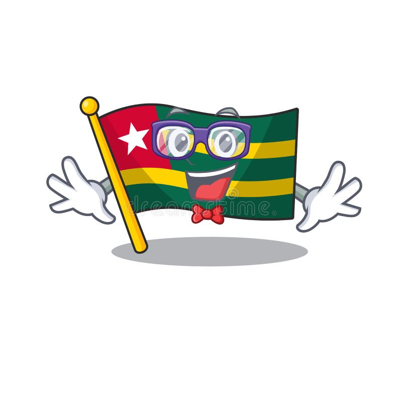 Super Funny Geek flag togo Scroll cartoon character design royalty free illustration