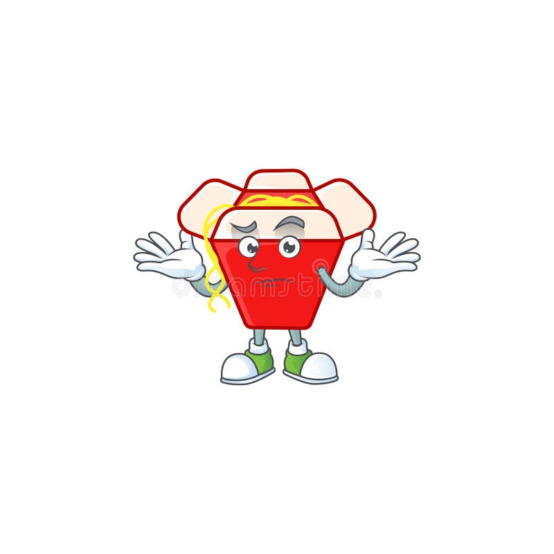 Super Funny Grinning Chinese Box Noodle Mascot Cartoon Style Stock ...