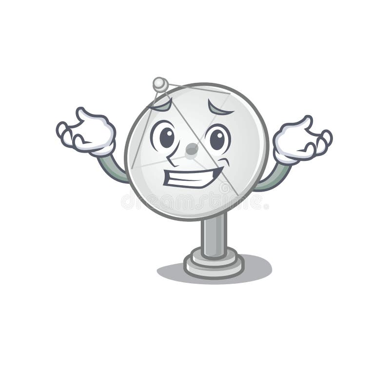 Super Funny Grinning Satellite Dish Mascot Cartoon Style Stock Vector